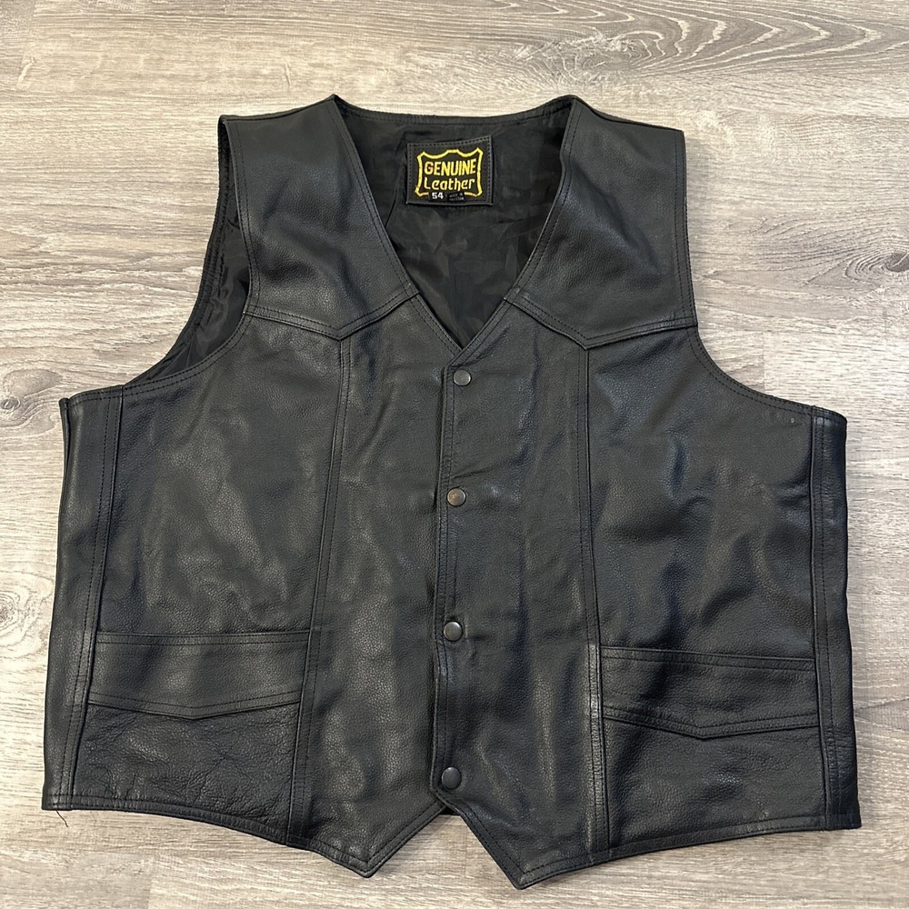 Genuine Leather Biker Best Men's 54